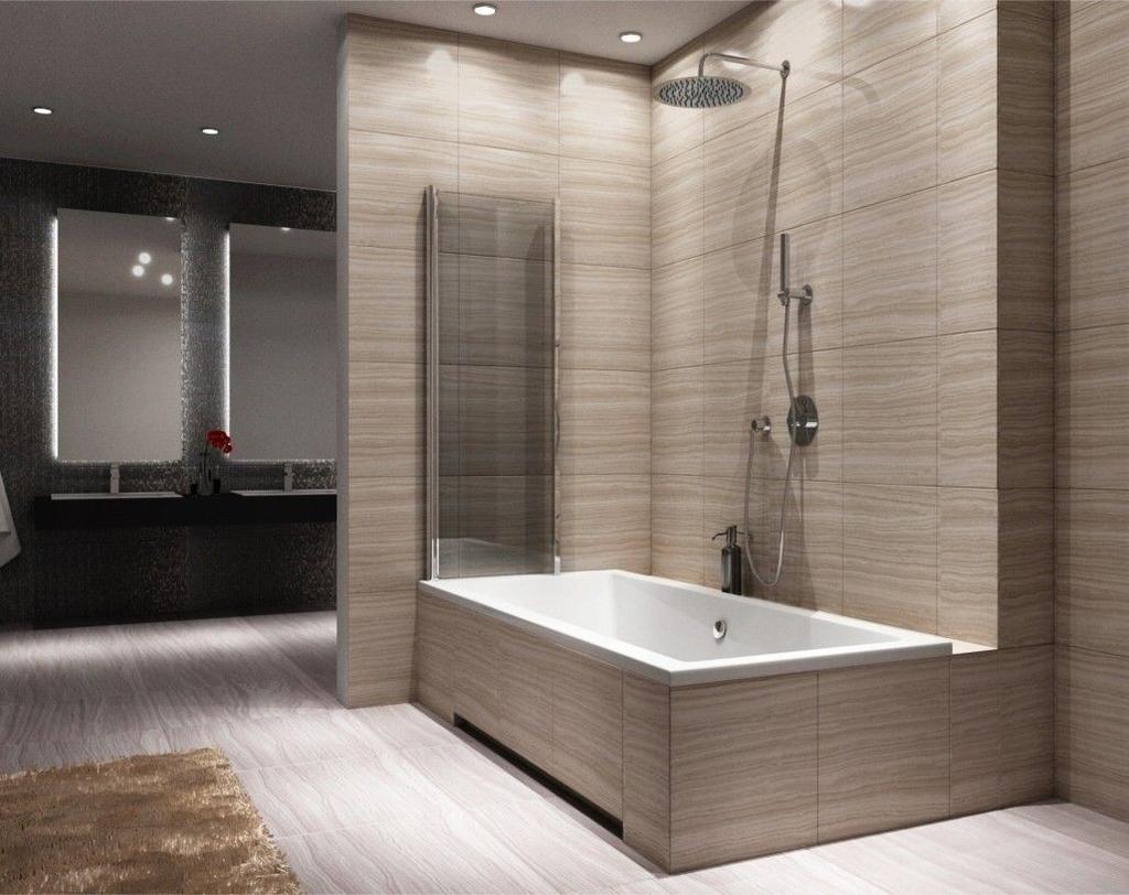 AGATE CHROME BATH SCREEN 100