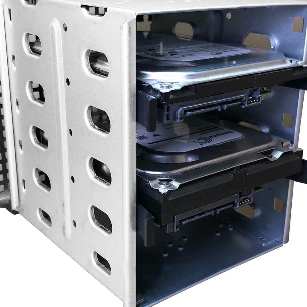 5 Slots 3.5inch HDD Case SATA SAS HDD Cage Rack Hard Driver Tray Caddy with Fan Space HDD Hard Drive Case Rack