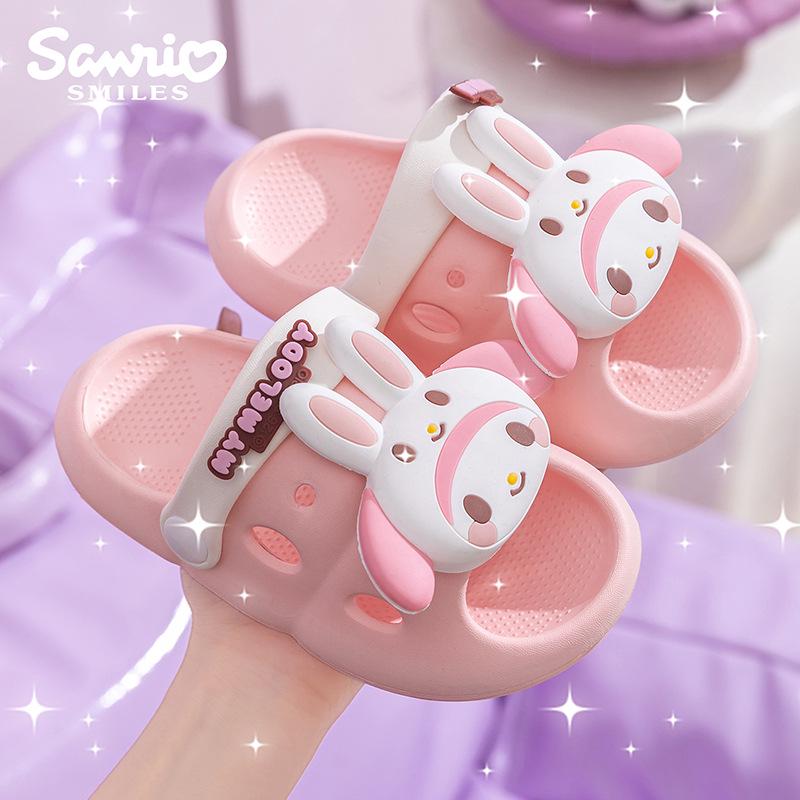Детские летние шлепанцы Sanrio с мультяшным принтом, нескользящие, легкие, с мягкой подошвой