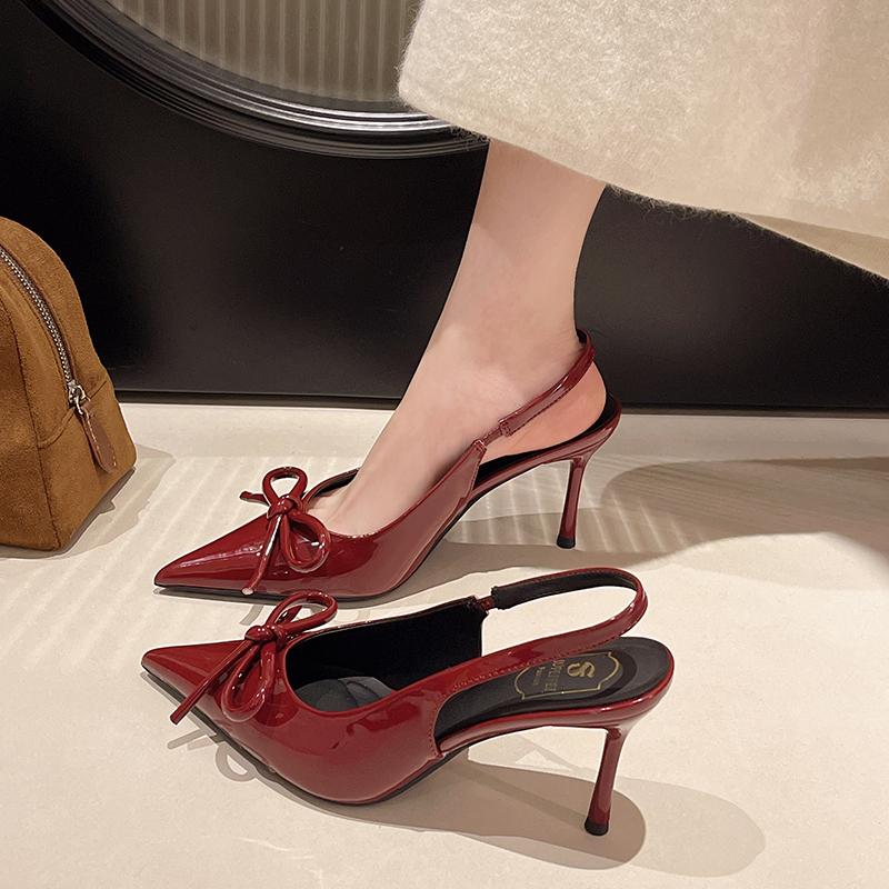 Fashion 2025 New Summer High Heel Pumps Women Sandals Shoes Fashion Shallow Butterfly-knot Shoes Elegant Wedding Party Shoes