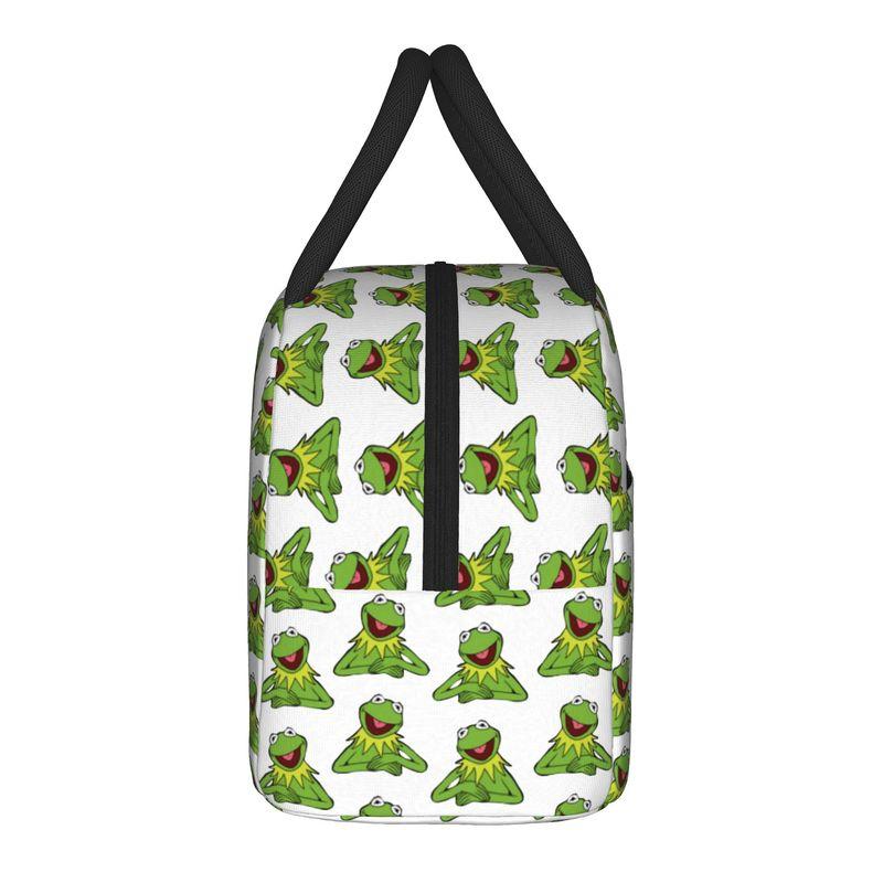 Kermit The Frog Pattern The Muppets Show Insulated Lunch Bags Meal Container Cooler Bag Tote Lunch Box Beach Travel Food Bag