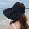 Защита от ультрафиолета, летняя солнцезащитная кепка, складная солнцезащитная шляпа-ведро, легкая, с большим козырьком, женская солнцезащитная шляпа