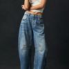 Casual Women's Jeans Wide Leg Jeans Pockets Hip Hop Retro Mid Waist   Shaped Loose Denim Trousers
