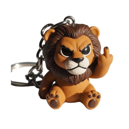 Middle Finger Animal Keychain Wolf Cow Pig Tiger Elephant Shape