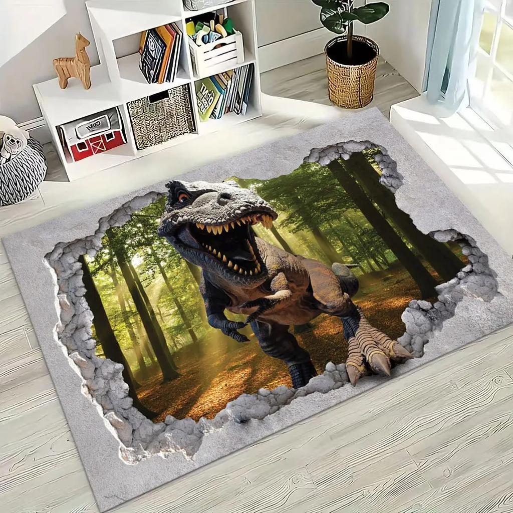 3D Ковер-мат с динозаврами и морскими обитателями, Коврик, Эффект иллюзии, Декор для дома, Нескользящий, Для детской комнаты, Визуальный эффект, Напольный коврик с дизайном дельфина