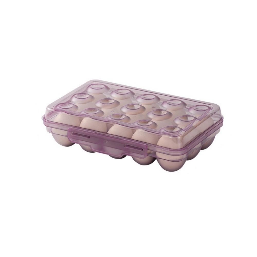 Plastic Egg Storage Box 6/15/24 Grids Space Saving Refrigerator Egg Organizer with Lid Anti-collision Egg Protector for Kitchen