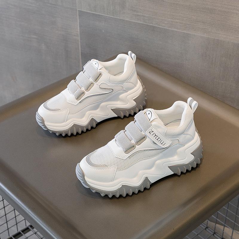 Popular Leather Women'S Shoes Muffin Thick Sole Inner Height Increase Sports And Leisure Shoes Dad Shoes Women'S Single Shoes