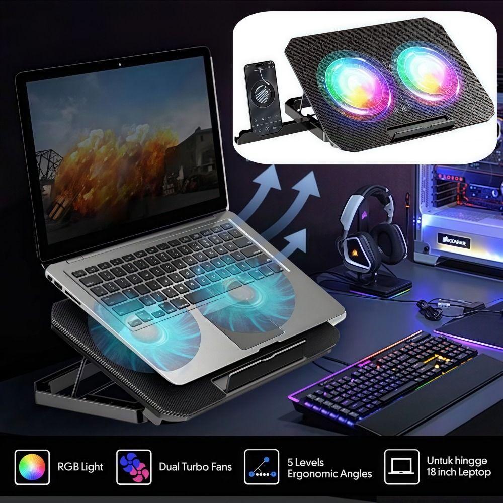 Регулируемая большая подставка-охладитель для ноутбука RGB-подставка для охлаждения ноутбука Новый кулер для ноутбука Для ноутбуков 12-17 дюймов