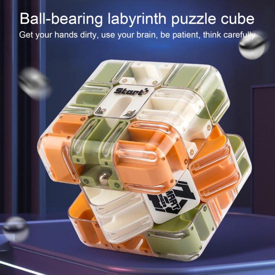 1/2 шт. 3D Головоломка Лабиринт Куб Головоломка 3x3 Лабиринт с перекатывающимся шариком Снятие стресса Тренировка логического мышления Ручной лабиринт с бусинами Обучающая игрушка