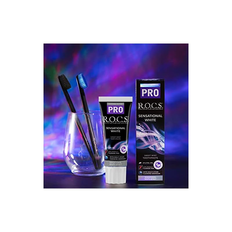 R.O.C.S. Rox PRO Sensational White [Soft Granules] Enzyme Whitening Toothpaste, 94g