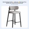Upholstered High Stool with Low Spine Support Modern and Design Counter Chair Built-in Footrest Sturdy Construction for Adults