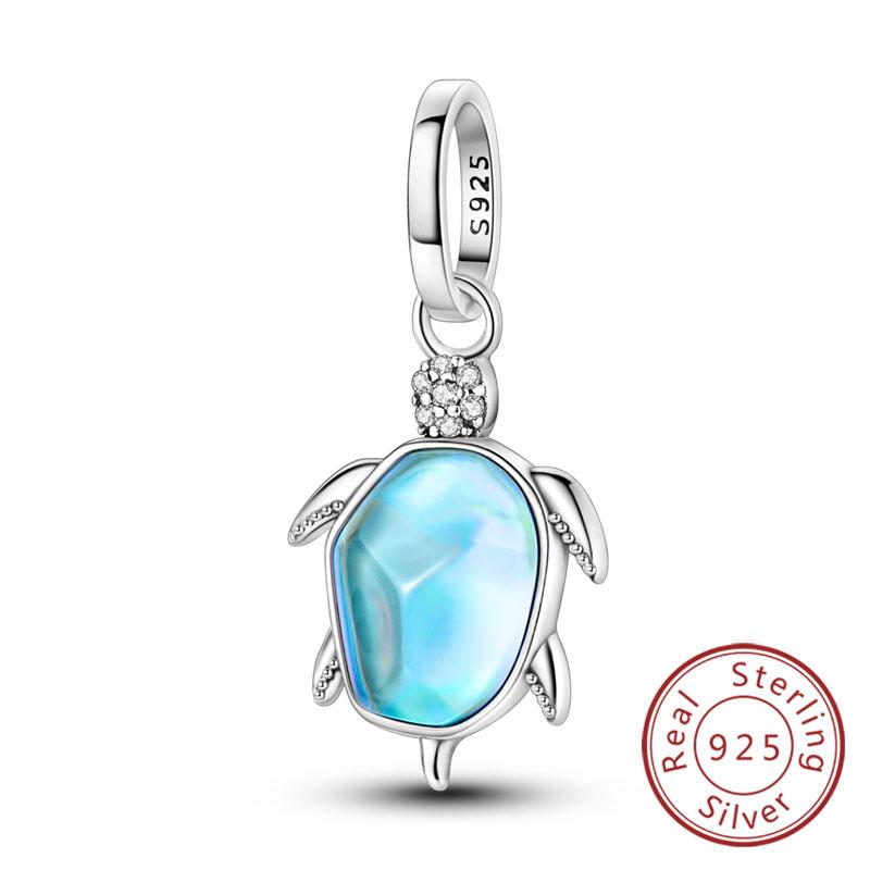 Медные Шармы Бусины Сердце Любви Счастливые Звезды Самолет Голубые Цирконы Шармы Подвески Подходят для Браслетов Шармов Женские Украшения