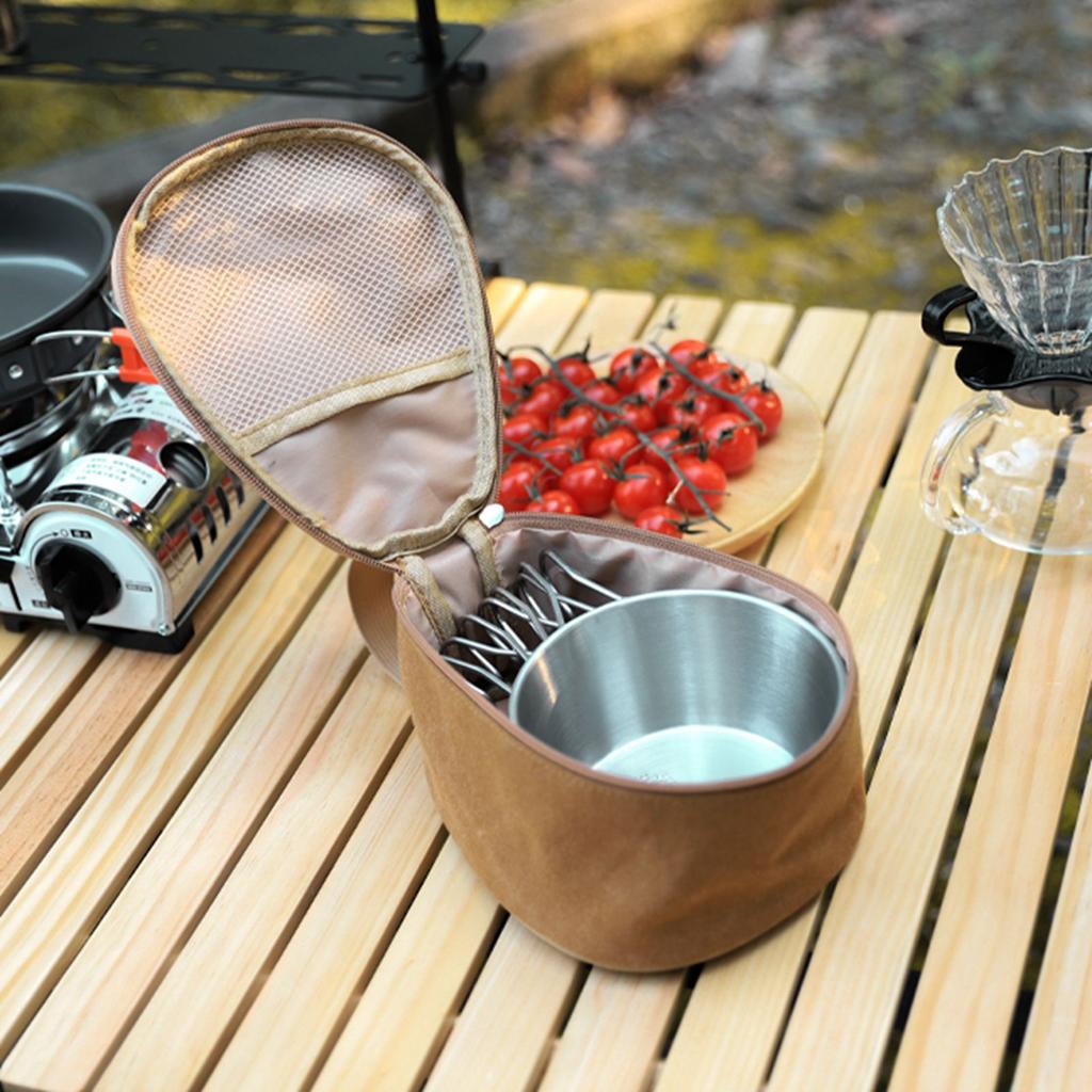 Сумка для хранения мисок для кемпинга Большая вместимость Холщовая сумка для мисок Shera Сумка для хранения столовых приборов Сумка для хранения тарелок с