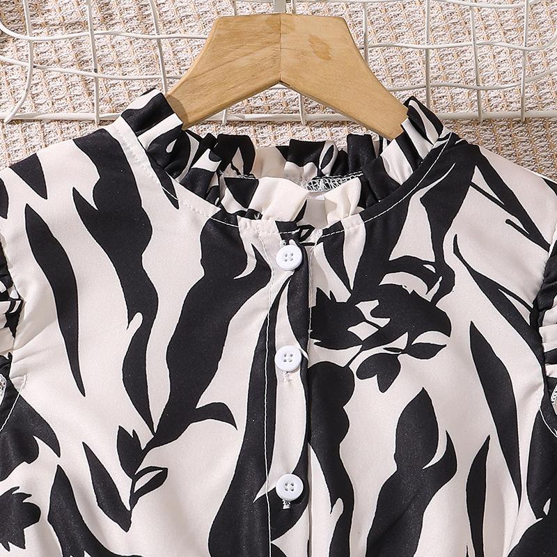 Милое платье для девочек, летнее детское модное платье с принтом и рукавами-крылышками