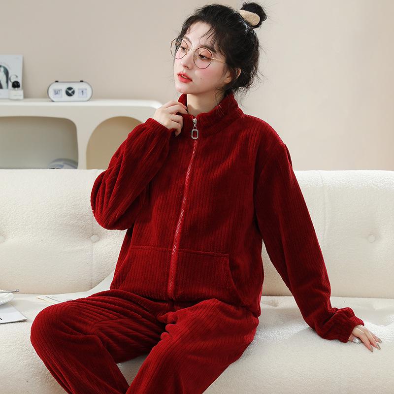 Women's Pajamas Set Warm Cartoon Leisure Women's Pajamas Set I Am Homewear Set