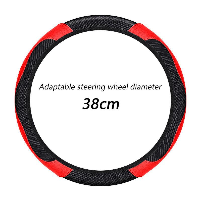 Universal 38cm Steer Wheel Protector Cover PU Leather Carbon Fiber No inner circle Anti Slip Breathable Steering Wheel Cover