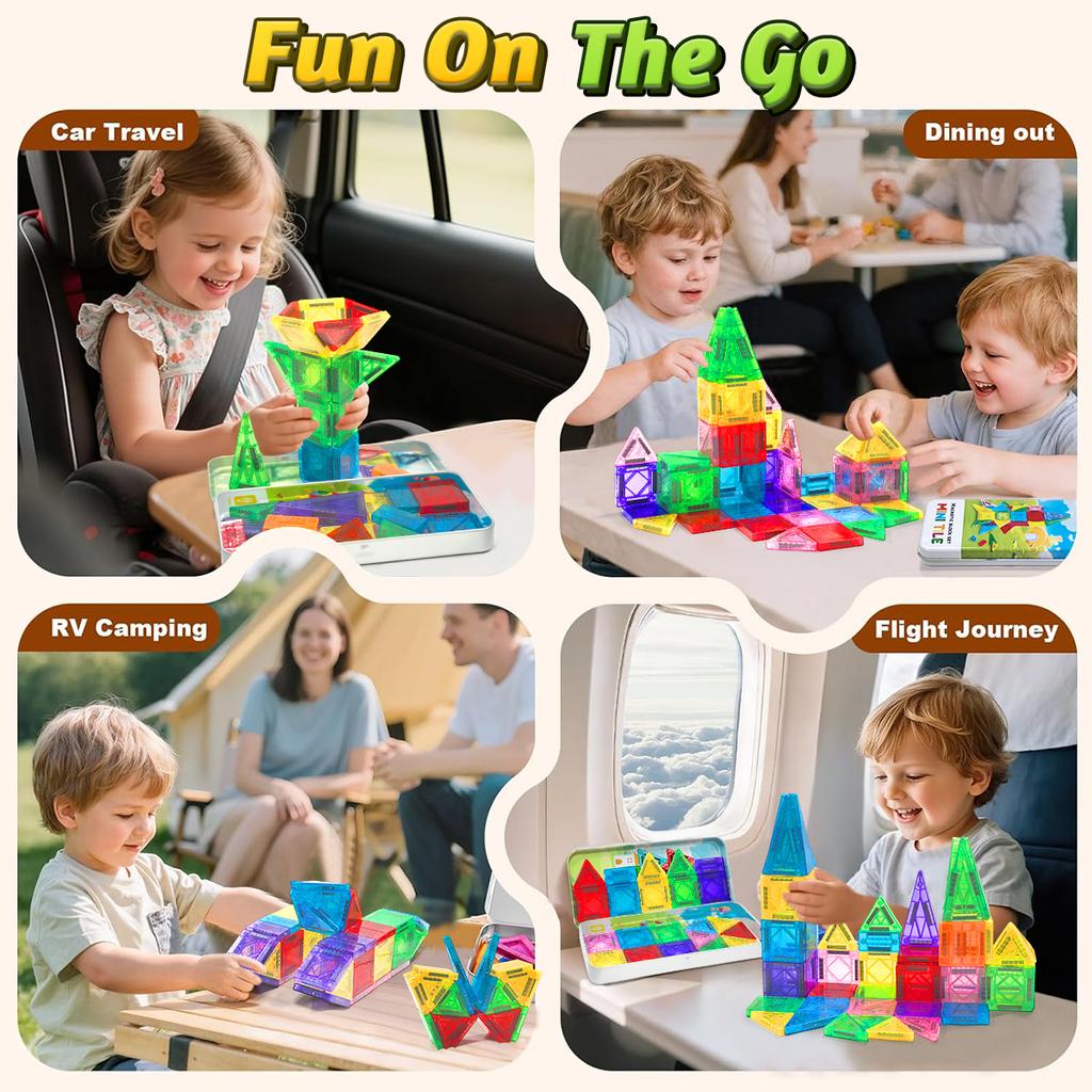 Montessori Educational Toys Magnetic Building Blocks Children DIY Model Construction Sets Magnetic Tiles for Kids Gifts