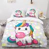 Cute Couple Of Pony Duvet Cover Set 3D Unicorn Pony Horse Polyester Quilt Cover With Pillow Shams For Kids Adults Bedding Set