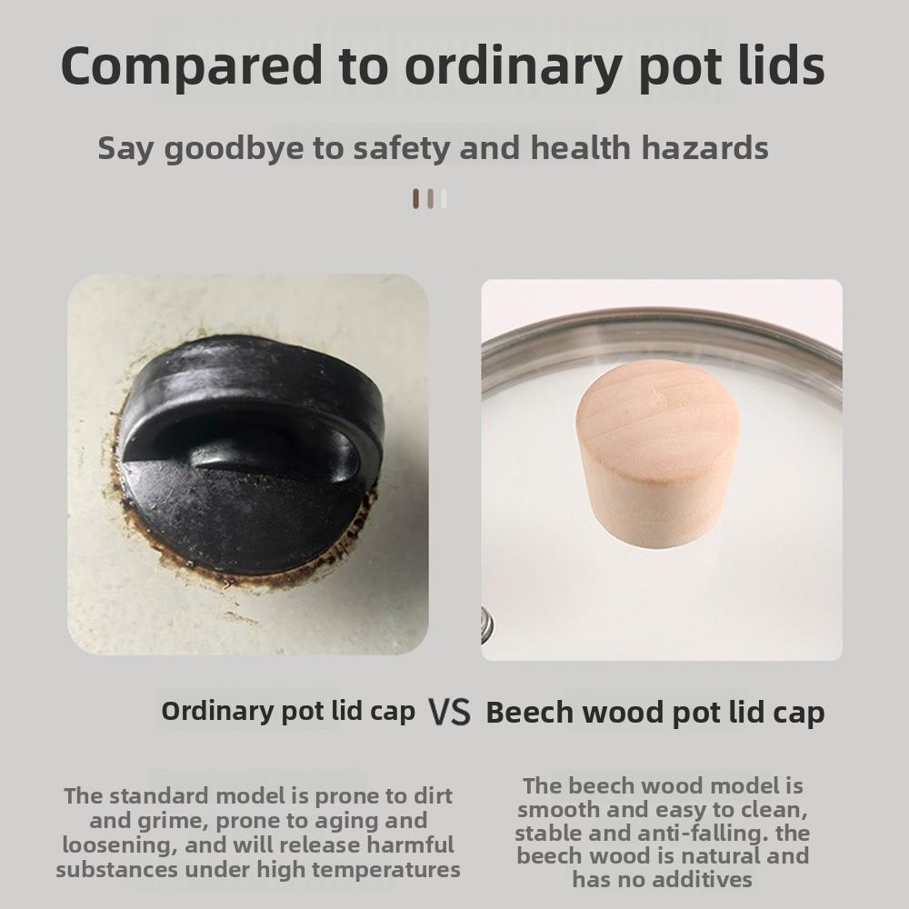 Деревянная Ручка для Крышки Горшка Изолированная Универсальная Кухонная Посуда Рукоятка с Винтом и Шайбой Замена Ручки Крышки