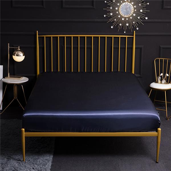2026Сатиновая шелковая простыня на резинке однотонная простыня эластичная лента наматрасник простыни покрывало для кровати размер квин кинг