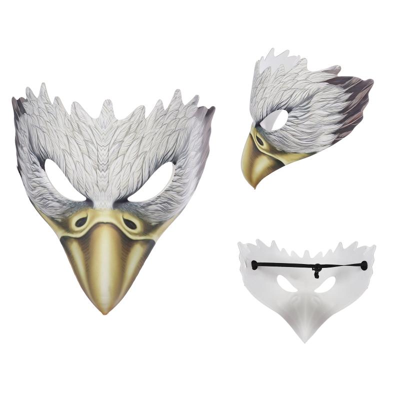 Adjustable Eagle Mask Half Face Animal Mask Lifelike Halloween Party Cosplay Costume Mask with Long Nose for Women Men
