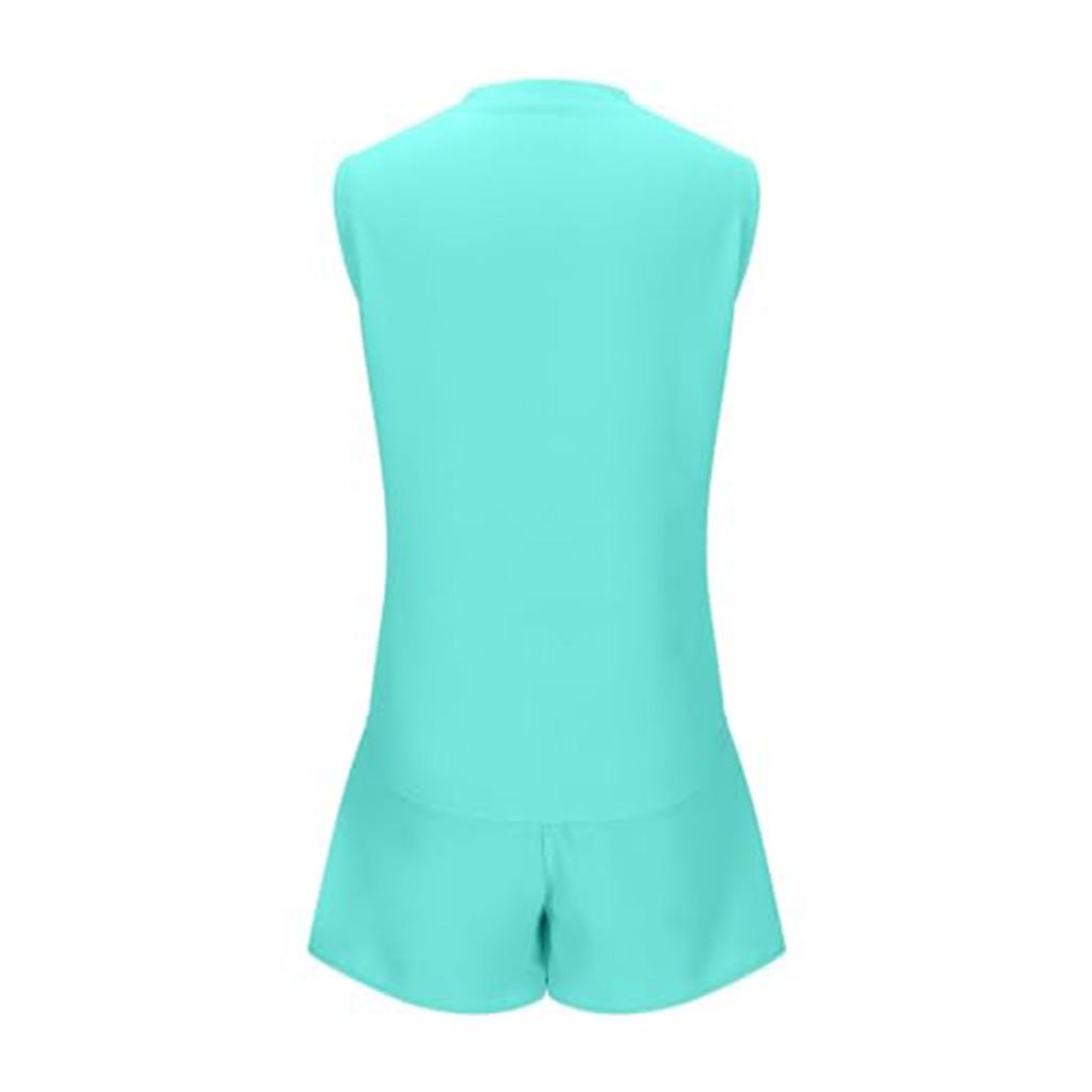 Женские модные повседневные однотонные шорты без рукавов с воротником-стойкой