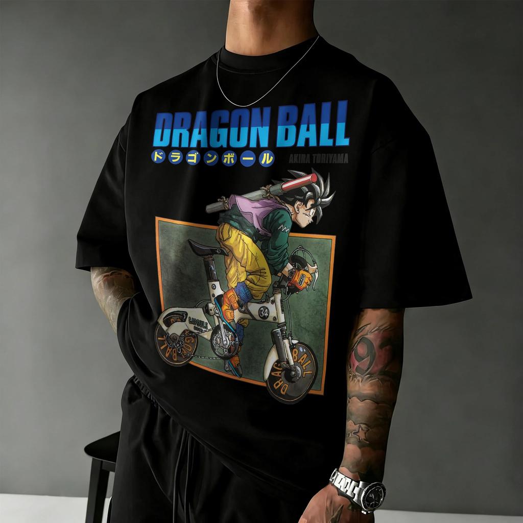 2026 Новое Летнее Dragon Ball 40-летие Какарот 100% Хлопок Аниме Принт Модная Футболка Большого Размера Уличная Мода Унисекс Y2k