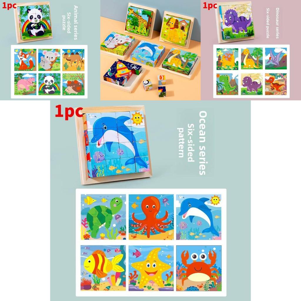 Деревянные 3D Гексаэдральные Пазл Блоки Для Малышей Развивающая Игрушка Подарок Для Детей