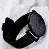 BUREI Men's Analog Quartz Watch, Waterproof, Date Display, Black, Popular Brand, Simple and Stylish Business Watch with Milanese Mesh Strap