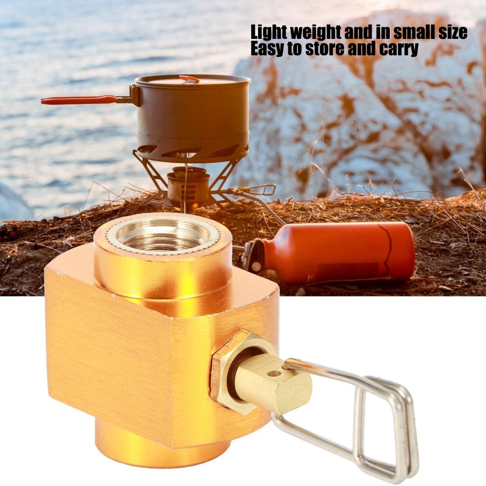 Brass Alloy Canister Adapter Gold Gas Conversion Connector Gas Refill Adapter Backpacking Trips