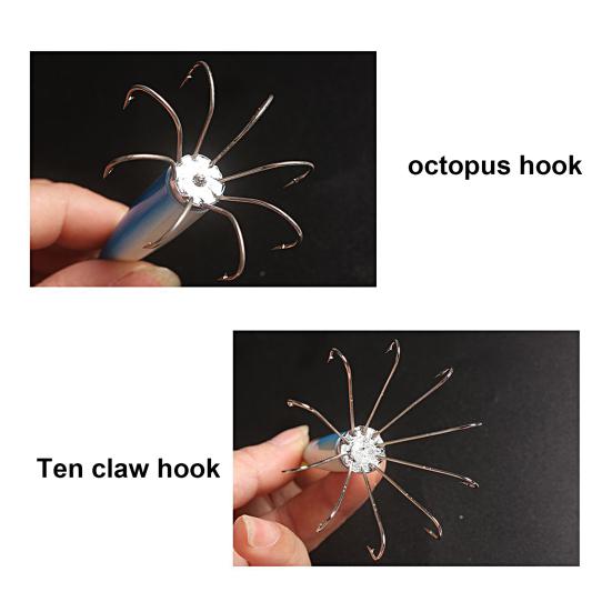 Крючок для джиг-кальмара, сильное проникновение, привлечение рыбы, компактный светящийся рукав каракатицы, джиг-крючок для осьминога, крючок для кальмара, аксессуары для рыбалки