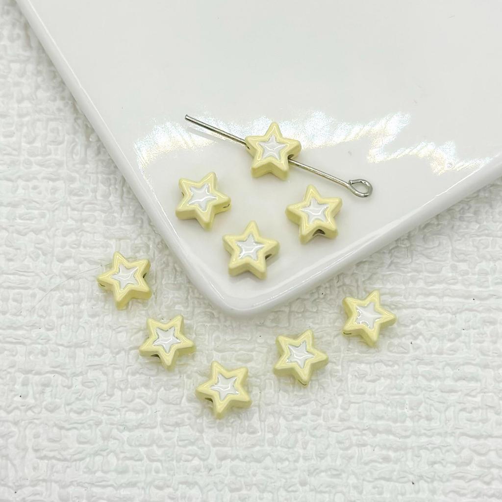 Двухцветные бусины в форме пятиконечной звезды из сплава для самостоятельного изготовления украшений и браслетов.