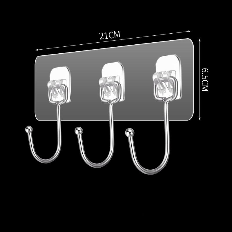 3/4/5/6 рядов прозрачных настенных крючков, прочные клеящиеся дверные настенные вешалки для кухни, ванной, полотенца, одежды, держателя ключей, органайзеров