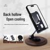 Foldable Walnut Wood Grain Phone Stand - 360° Rotation & Multi-Angle Adjustment for Streaming and Viewing