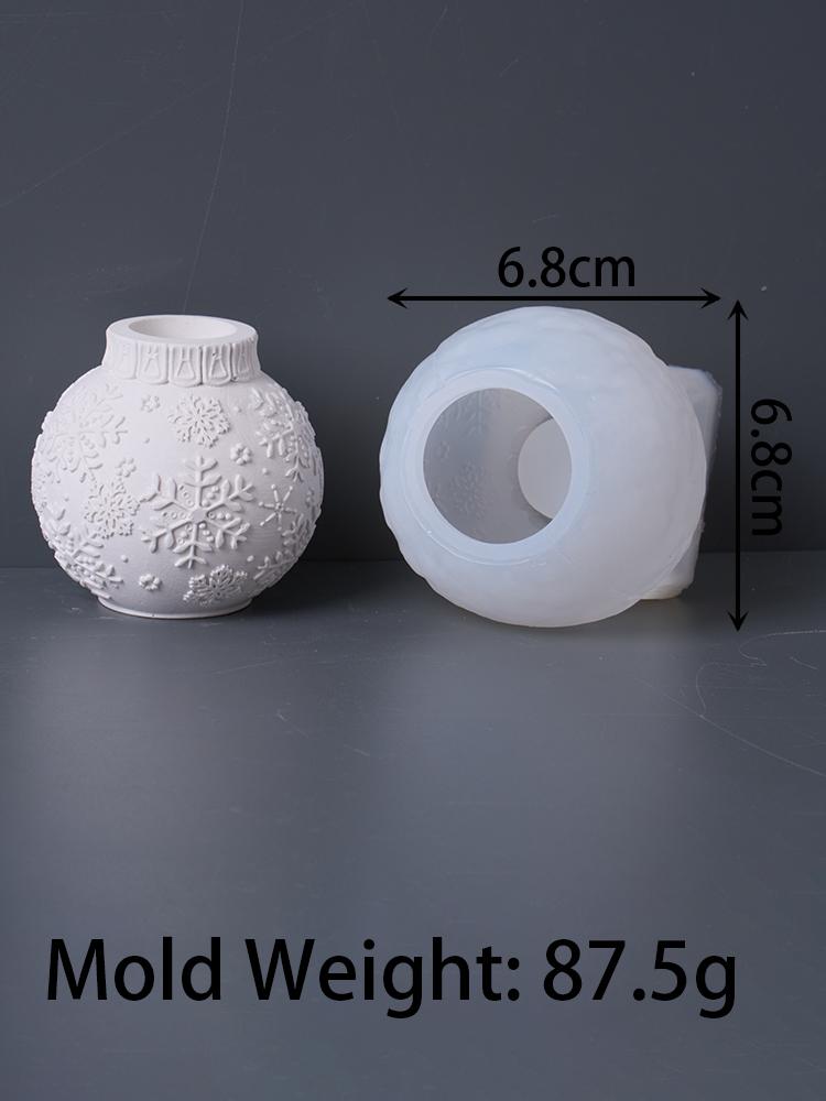 Рельефный Рождественский шар Подсвечник Силиконовая форма Сделай сам Ручная работа Подсвечник Форма для бетона и гипса Изготовление поделок из смолы Рождественский декор