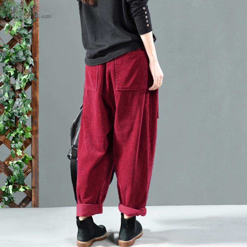 Повседневные свободные вельветовые брюки с эластичной резинкой на талии, весенне-осенние брюки-шаровары