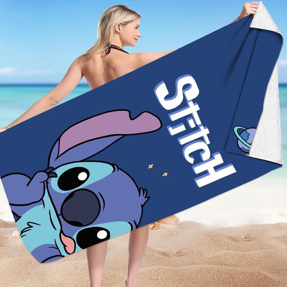 Stitch Zai Animation Beach Towel Microfiber Double-Sided Fleece Beach Towel Bath Towel Variety Square Towel Beach Towel