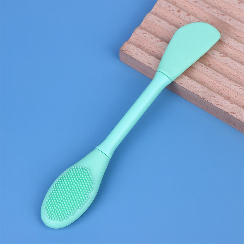 Силиконовая двухсторонняя кисть для маски для лица Отшелушивание лица Удаление черных точек Очищающая кисть Лопатка для нанесения грязевой пленки Инструмент для ухода за кожей лица