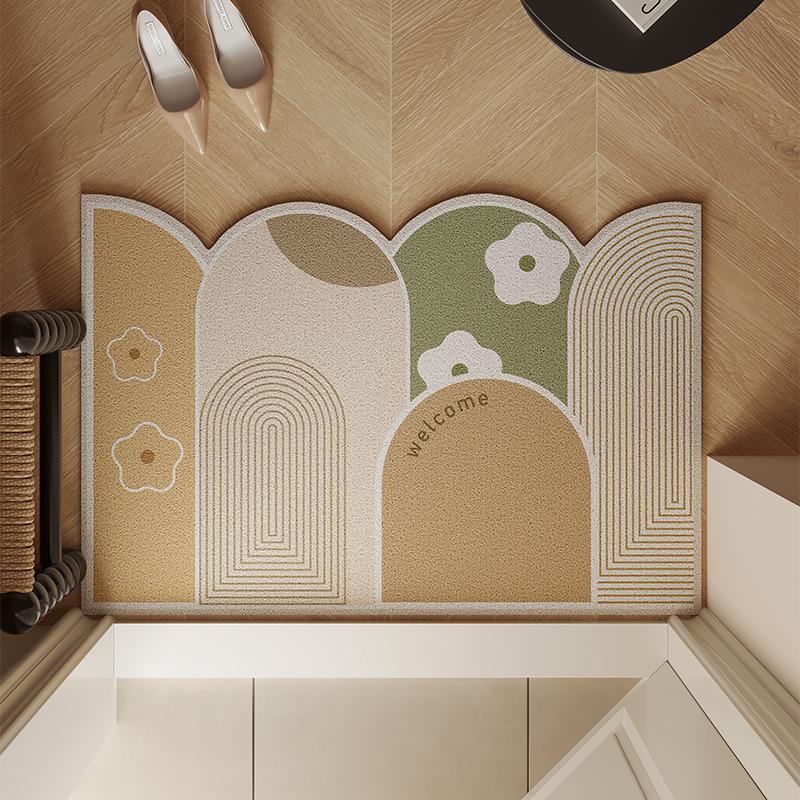 Придверный коврик с проволочным кольцом для обуви, высококлассный грязеотталкивающий противоскользящий коврик, бытовой коврик специальной формы для входной двери