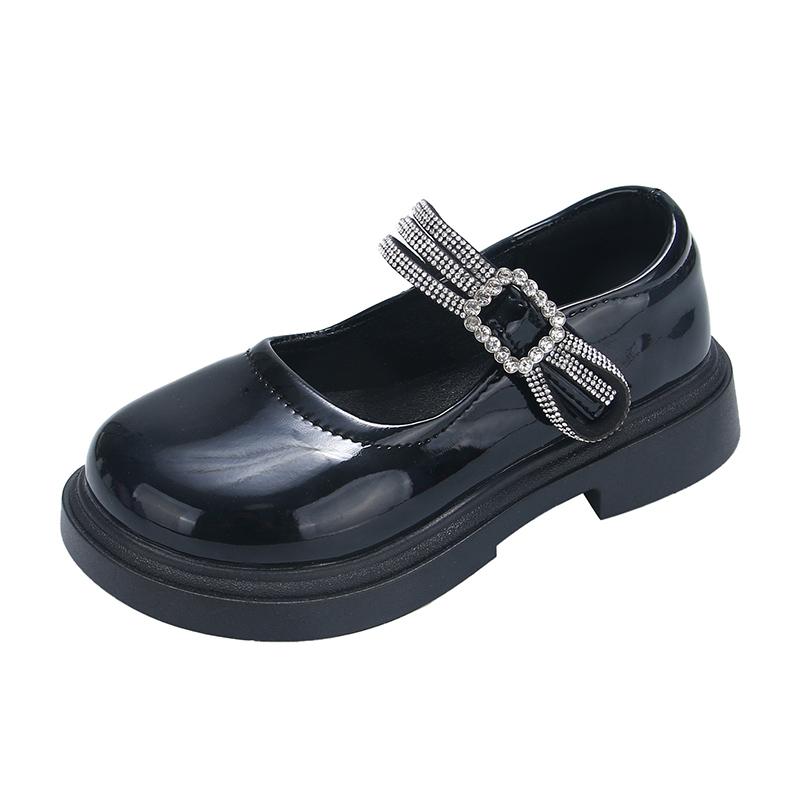 Children Performance Shoes Girls Leather Shoes for Party Wedding Fashion Kids Rhinestone Princess Shoes Spring Autumn 2024 New