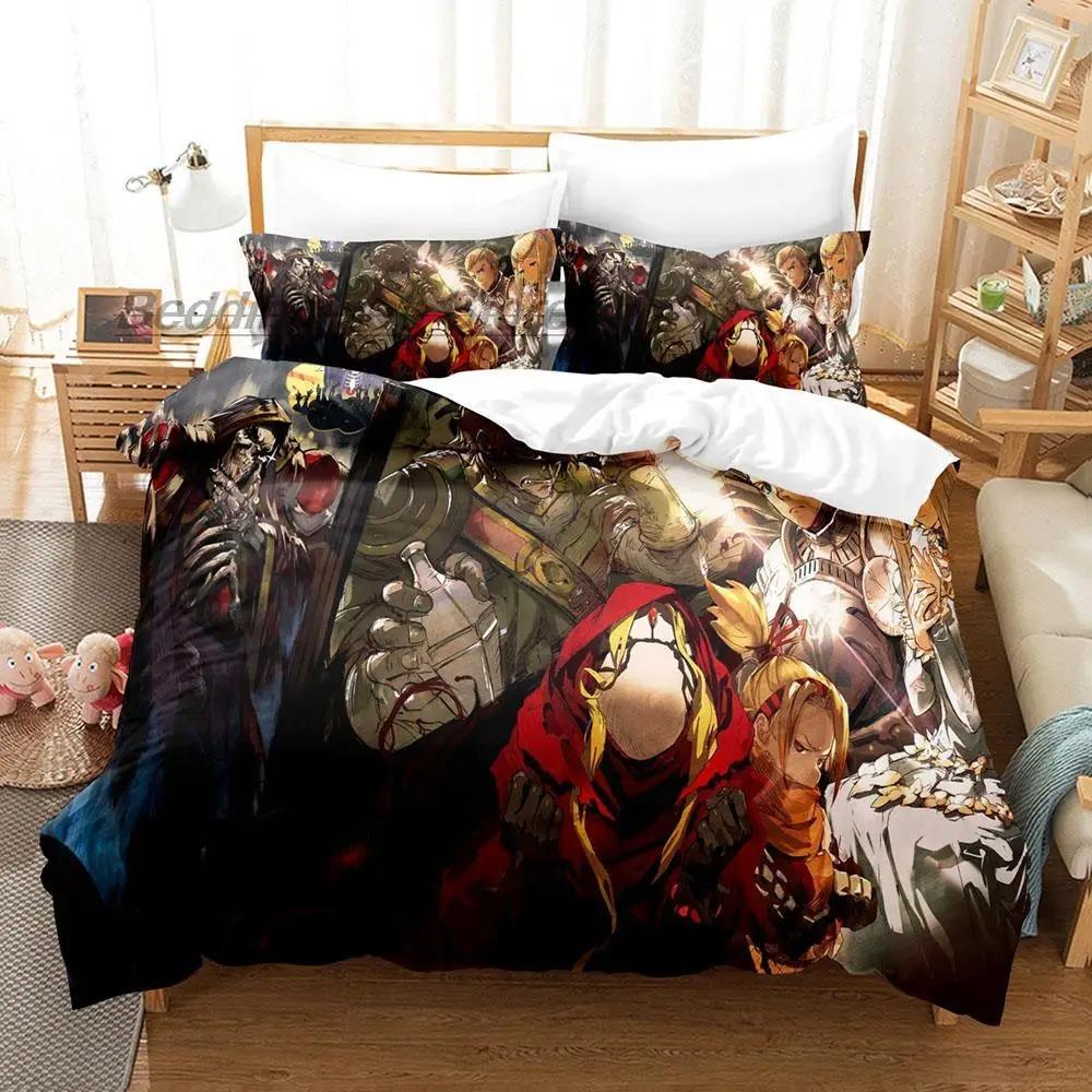 Overlord Bedding Collection Single Twin Full Queen King Size Bed Collection Aldult Kid Bedroom Duvetcover Collections 3D Print Skeleton Anime New