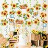 18Pcs Sunflower Hanging Swirls Decorations Sunflower Foil Swirls Ceiling Wall Decor for