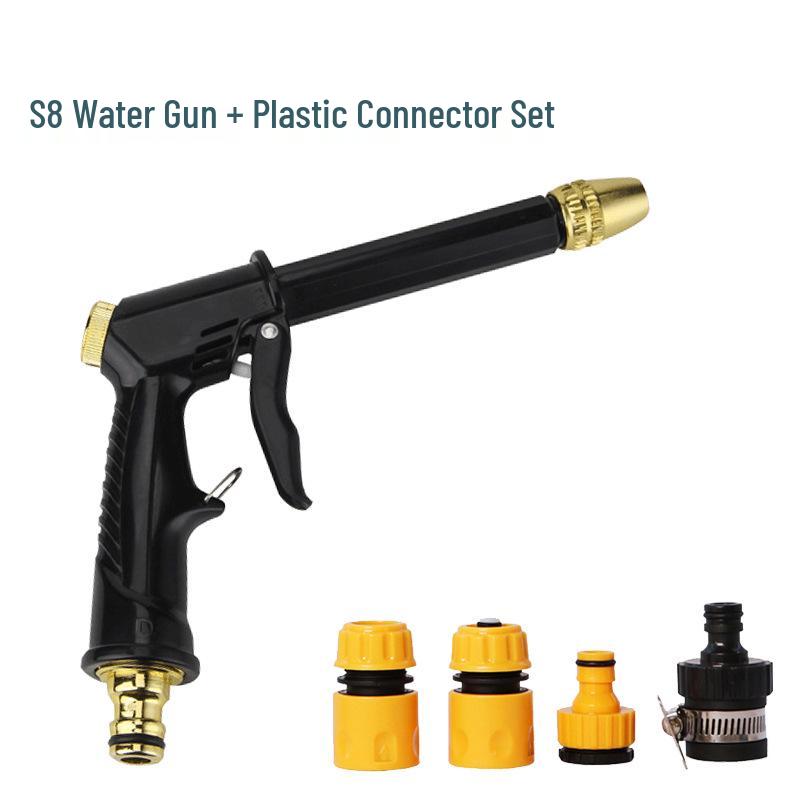 Полностью медный высоконапорный пистолет-распылитель для автомойки и насадка-щетка