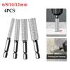 4 шт. Коронка Вакуумная пайка Сухое сверло 6/8/10/12 мм Резак для отверстий Шестигранный хвостовик Шлифовка Обрезка Сверло для сверления плитки, мрамора