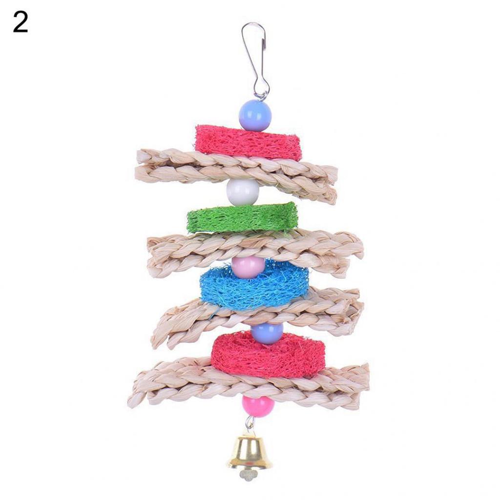 Parrot Parakeet Pet Cockatiel Bird Cage Bites Climb Chewing Swing Hanging Toy