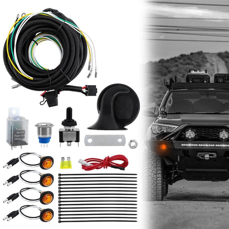 A16P-Universal Turn Signal Kit With Amber LED Blinker Wide For Polaris, Can-Am, Kawasaki, Pioneer, Golf Cart, Arctic Cat