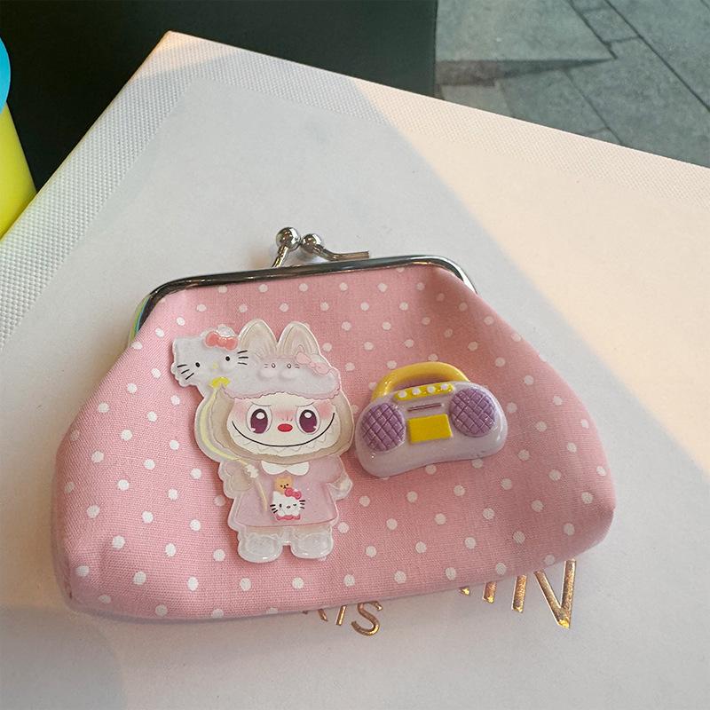 Детский кошелек для монет Labubu мультяшный ретро л девчачий сердечко сумка для ключей ручная сумка для монет девочка CLE