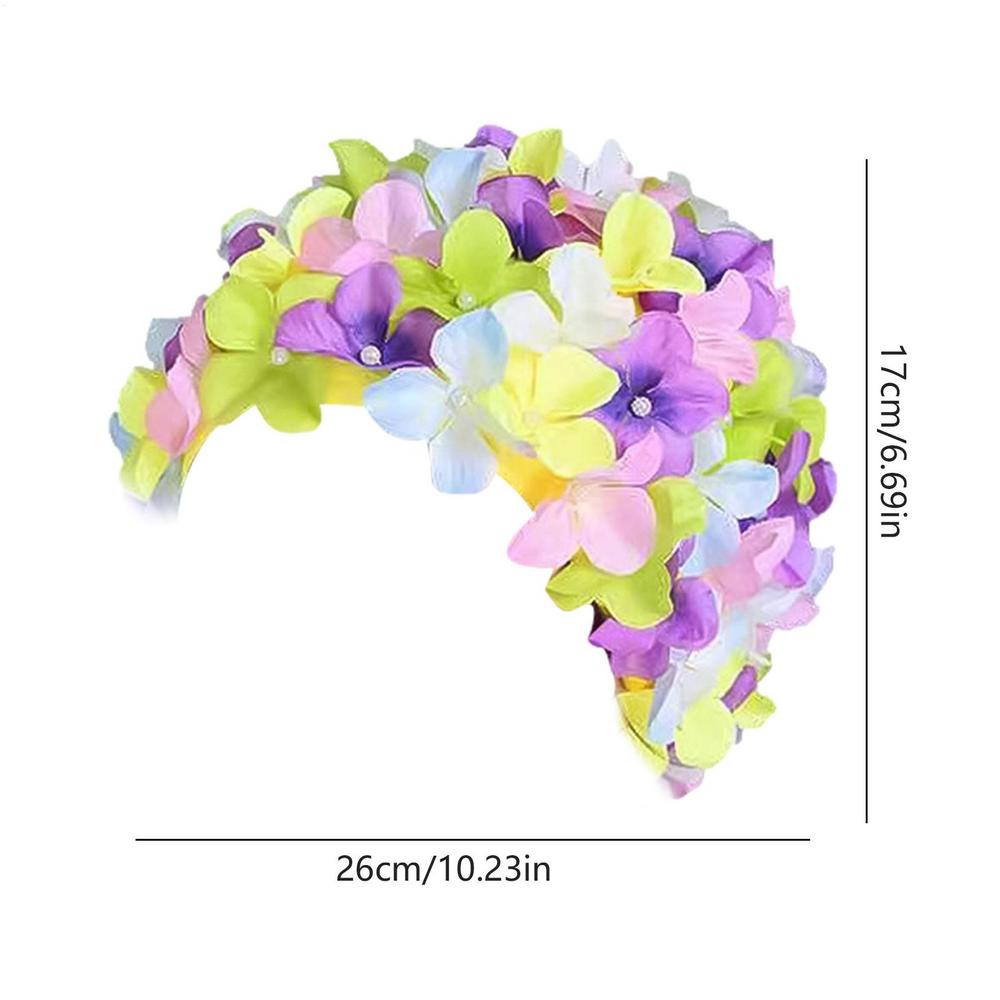 Шапочка для купания с дышащим 3D-цветком, женские шапочки для купания, мягкие, длинные, для дайвинга, защита ушей, аксессуары для бассейна
