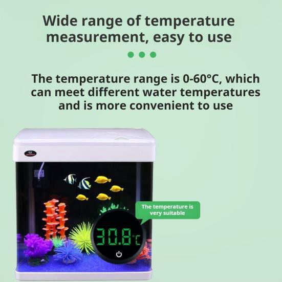 Цифровой термометр для аквариума со светодиодным дисплеем, беспроводной термометр для аквариума с наклейкой, измерение температуры воды в террариуме