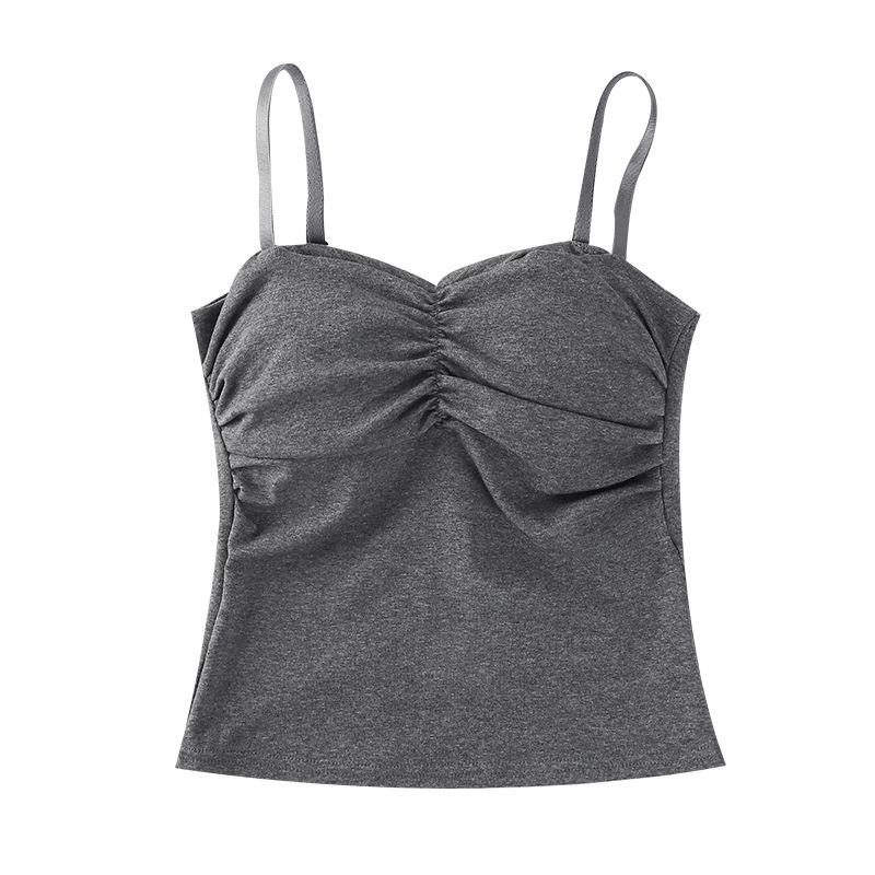Женская облегающая и утягивающая майка с плиссированными внутренними бретельками, красивый бюстгальтер на спине и верхняя одежда.